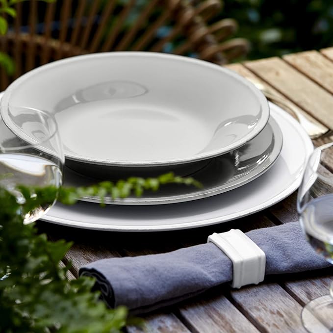 Costa Nova Ceramic Stoneware 5-Piece Place Setting Service for 1 - Friso Collection, Grey | Microwave & Dishwasher Safe Dinnerware Set | Food Safe Glazing | Restaurant Quality Tableware