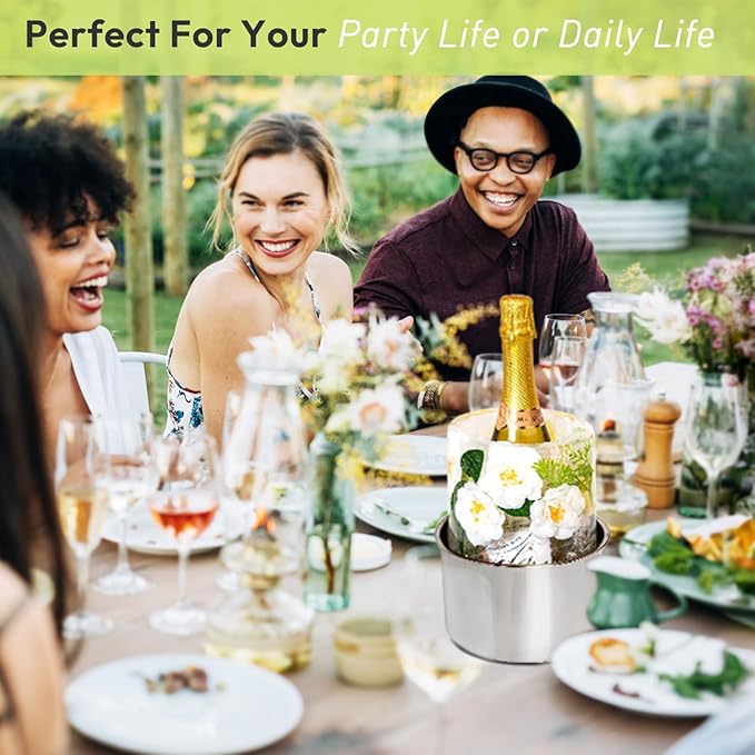 Ice Bucket Mold,Ice Mold Wine Bottle Chiller,Champagne Bucket Ice Mold, Flower/Fruits/Any Decoration to DIY Your Champagne Bucket Ice Mold For Special Parties (M)