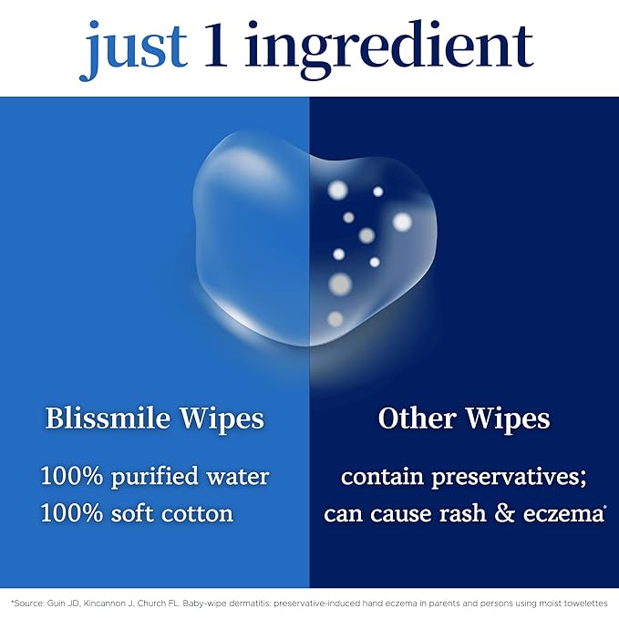 100% Water & Cotton Wet Wipes Travel Size - Individually Wrapped - Fragrance & Preservative-Free for Baby, Women & Sensitive Skin - Gentle Hand, Face, Body & Feminine Care - 220 Count