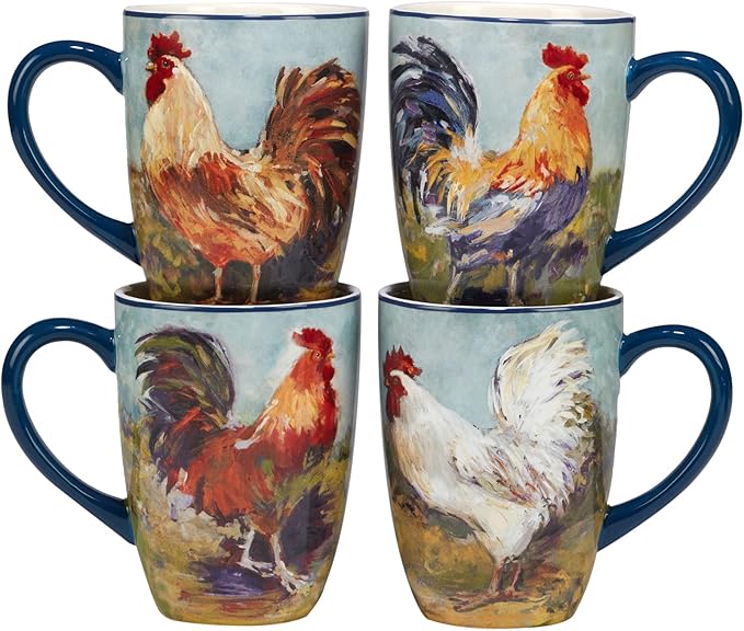 Certified International Rooster Meadow 16 Piece Dinnerware Set, Service for 4