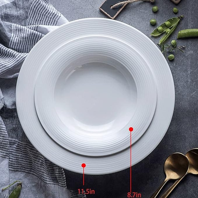 Dining Plate A Simple Ceramic Round Dinner Plate, Suitable for Pasta, Salad, Western Food,