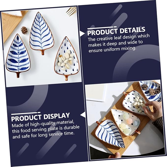 Unomor Creative Japanese Style Ceramic Snack Dish Hand-Painted Under-Glaze Sauce Dish for Dipping Seasoning and Appetizers 4.5-Inch Individual Serving Plate for Home Kitchen