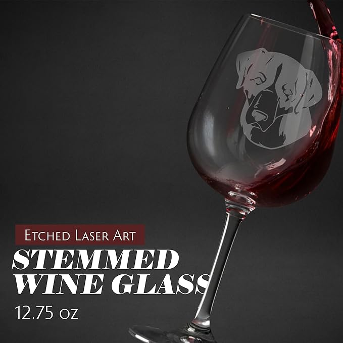 Etched Laser Art Greater Swiss Mountain (Alternate) Personalized Dog Themed Etched 12.75oz Wine Glass Custom Dog Breed Wine Glasses for Pet Lovers, Personalized Birthday Gift for Men & Women