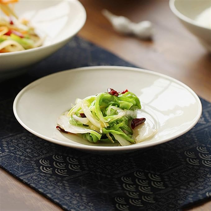SONGCHAO Party Supplies Dinner Plate Ceramic Tableware Home Kitchen Restaurant Breakfast Plate Fruit Plate Salad Plate Dessert Plate Party Plates (Color : A, Size : Medium)
