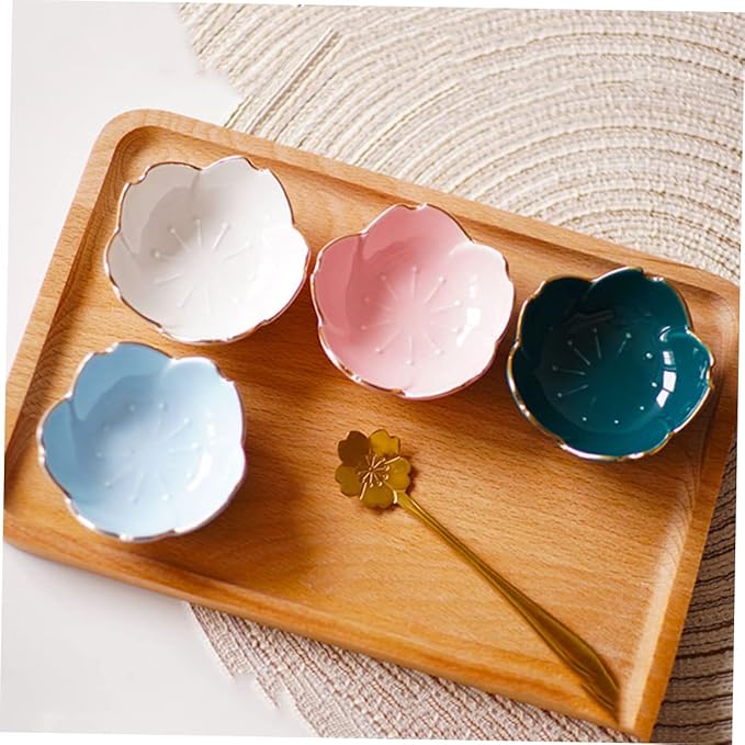 2Pcs Shape Ceramic Dipping Plates Blue Porcelain Sauce Dish for Condiments Seasoning Vinegar Bbq and Appetizers Kitchen and Outdoor Use