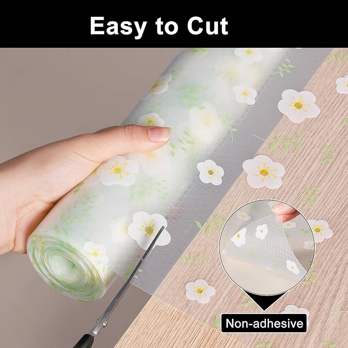 Cooyes Shelf Liner – Premium Non-Adhesive Cabinet & Drawer Liner for Kitchen – Waterproof Shelf Paper with Modern Pattern – Durable EVA Cabinet Mat – Easy to Cut （11.8" W x 360" L）