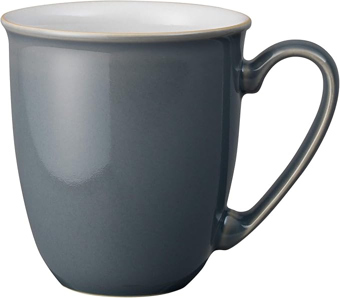 Denby - Elements Fossil Grey Dinner Set For 1-4 Piece Ceramic Tableware - Dishwasher Microwave Safe Crockery Single Place Setting - 1 x Dinner Plate, 1 x Small Plate, 1 x Cereal Bowl, 1 x Coffee Mug