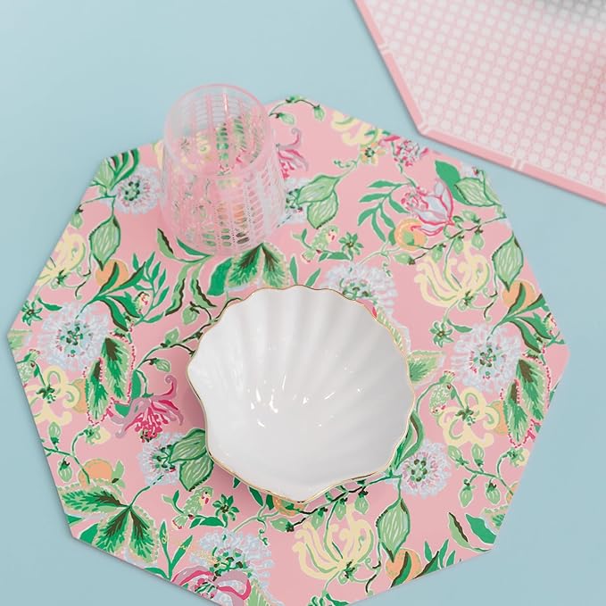 Lilly Pulitzer 6.5 Inch Seashell Appetizer Plates, Ceramic Plate Set of 2, Unique Plates for Home Kitchen, Blue and White Shells