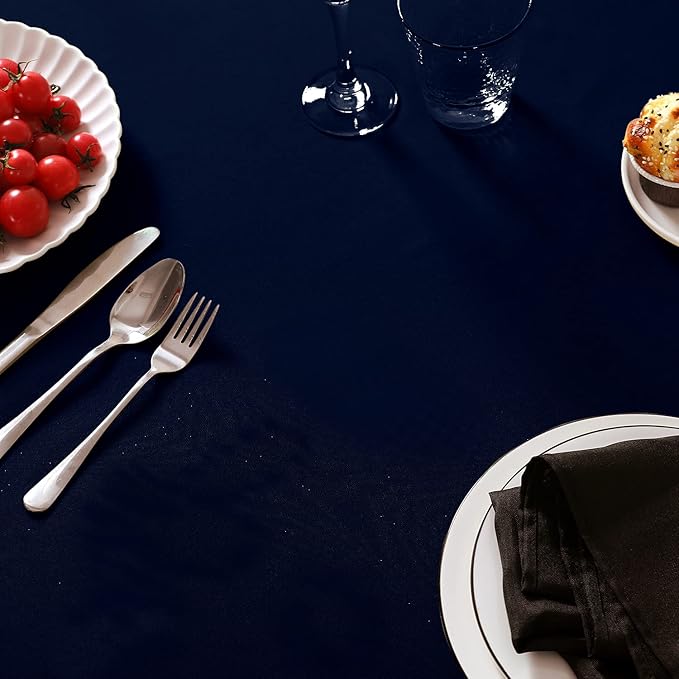 6 Pack Navy Blue Tablecloth 60 x 120 Inch Table Cloth for 8 Foot Rectangle Tables, Wrinkle Resistant Washable Polyester Fabric Table Covers for Party, Wedding,Dining,and Banquet