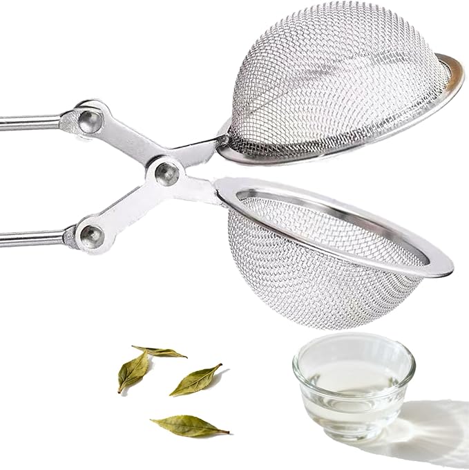 3-Pack Tea Ball Infusers, Premium Stainless Steel Fine Mesh Strainer with Long Handle for Loose Leaf Tea, Spices & Seasonings