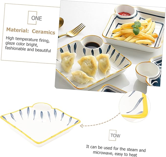 ABOOFAN Meal Plate Ceramic Plate Dipping Dish Platter for Serving Food Home Restaurant