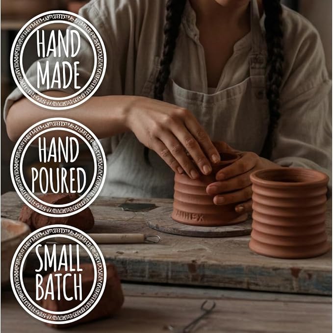 Scented Luxury Candles in Handmade Ceramic Jars, Soy Wax | Woody Wood – Oud & Agarwood, Large Candle | Non Toxic, 2 Wicks, Reusable Big Olive Green Jar | Natural Spring Aromatherapy for Women & Men