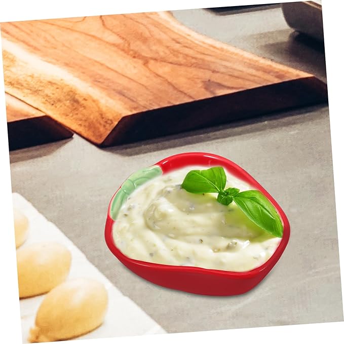 OUNONA Strawberry Vinegar Sauce Dish Ceramic Mustard Plate Small Ceramic Plate for Condiments