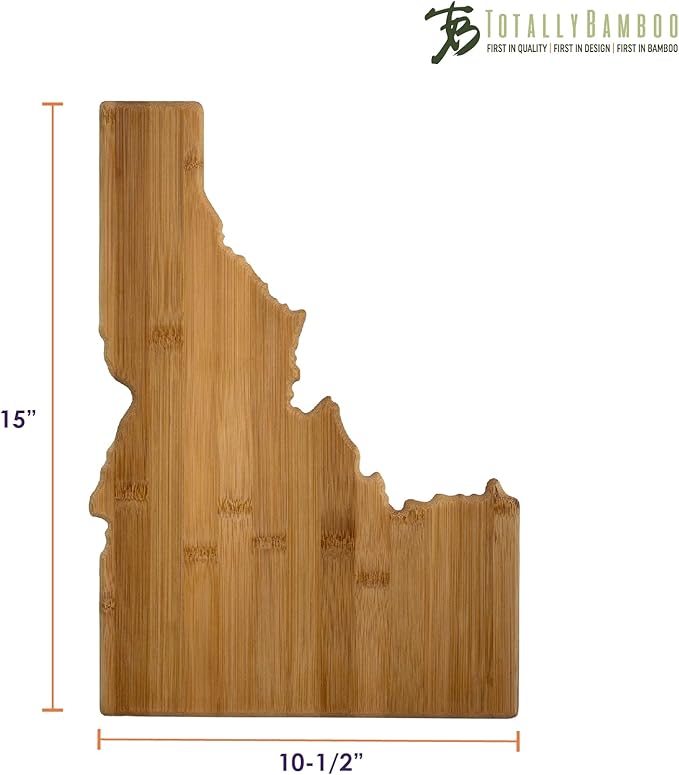 Totally Bamboo Idaho State Shaped Bamboo Serving and Cutting Board