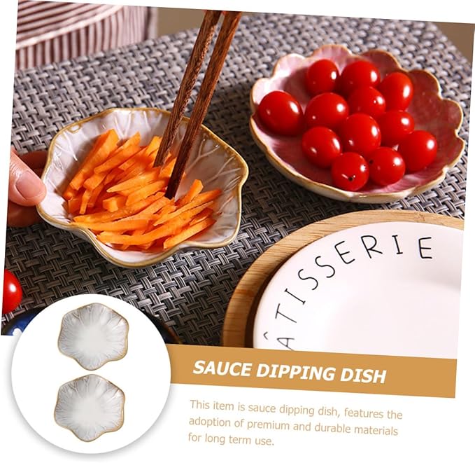 LIFKOME 2Pcs Vintage Sauce Dish Use Appetizer Plates for Dipping Seasoning and Serving for Restaurants and Catering Lightweight