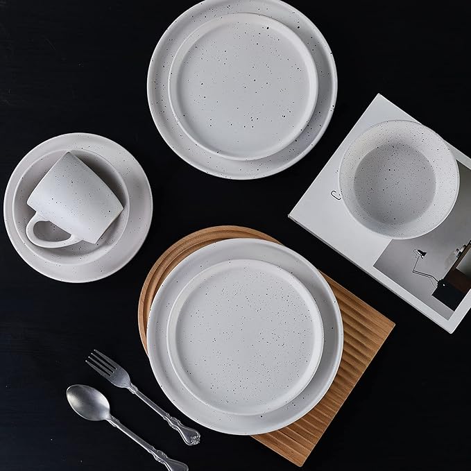 Stone Lain Jade Stoneware Dinnerware 16-Piece Service for 4, White