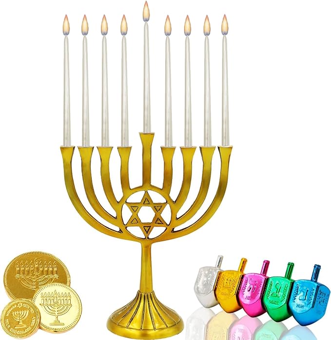 The Dreidel Company Dripless Chanukah Hanukkah Candles Decorative Mother of Pearl, 45 Candles 1-Hour Burn Time