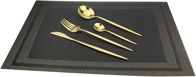 Gugrida 40-Piece Silverware Set 18/10 Stainless Steel Reusable Utensils Forks Spoons Knives Set, Mirror Polished Cutlery Flatware Set, Great for Family Gatherings & Daily Use (Service for 10, Gold)