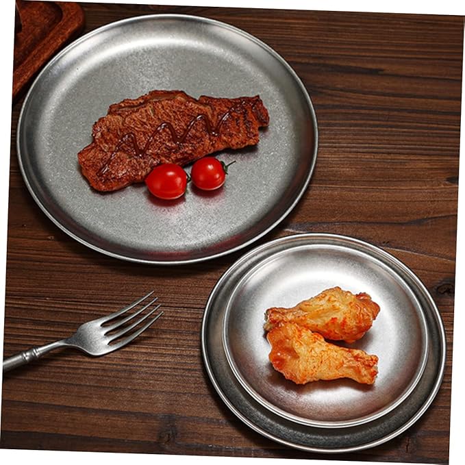 Mobestech Roast Meat Plate Bbq Serving Tray Stainless Steel Lightweight Compact Easy to Store