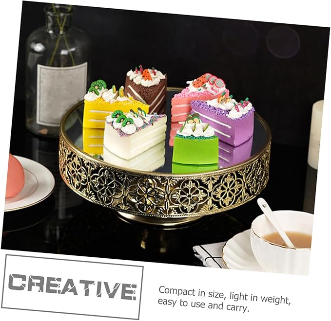 PRETYZOOM European Style Cake Serving Tray Elegant Food Storage Plate for Desserts Pastries and Snacks for Parties and Gatherings