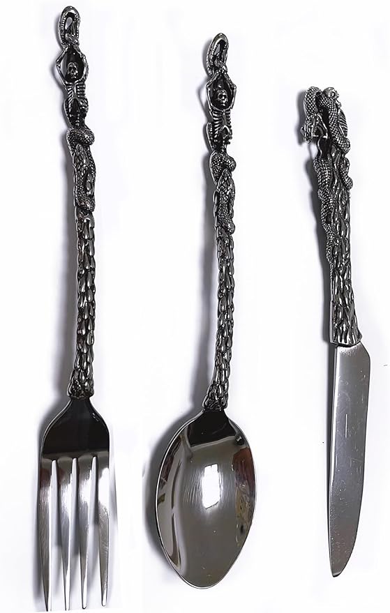 Stainless Steel Flatware Tableware Modern Look Great Gifts For Halloween Easter and Christmas