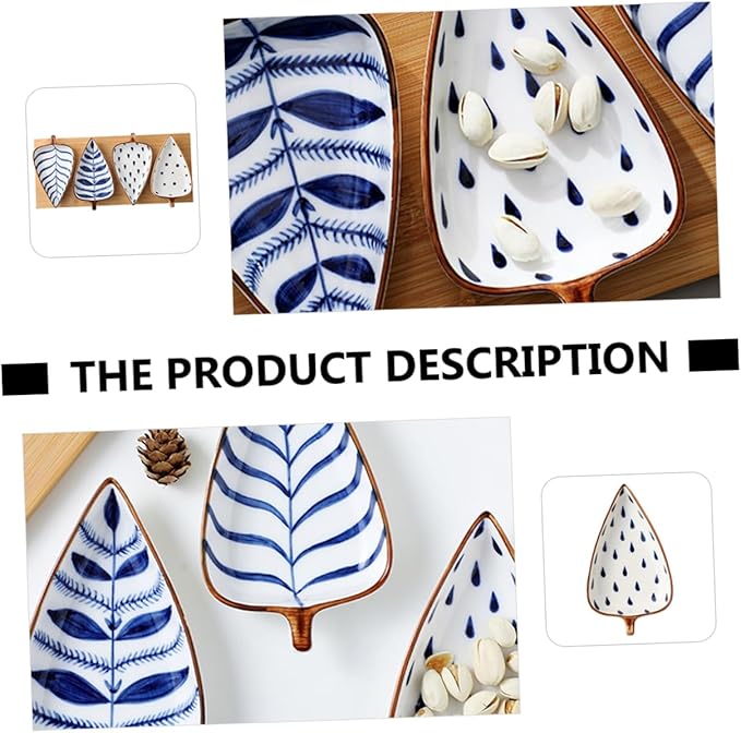 Creative Leaf Shaped Snack Dish Premium Food Serving Plate for Appetizers Sauces Desserts Easy to Clean Tableware for Home Restaurants