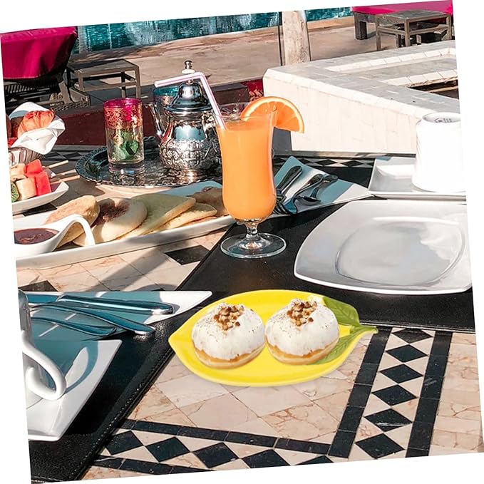 GLEAVI Adorable Lemon Plate Ceramic Dessert Bowl Smooth Surface for Snacks Fruits and Sweets