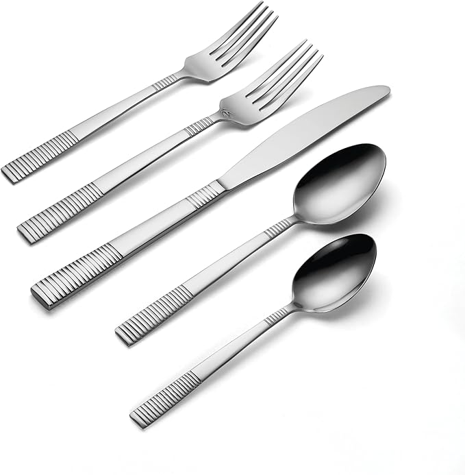 Oneida Paxton 42 Piece Everyday Flatware Set, Service for 8, 18/0 Stainless Steel, Silverware Set