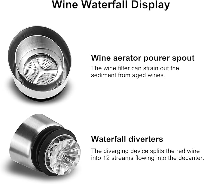 Cobalance Electric Wine Chiller Decanter with Built-in Aerator, 50oz Bottles Cooler & Carafe, 24-Hour Keep Cool, Perfect for Red, White Wine, Gift for Lovers