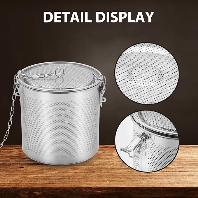 MDEOOSKY 0.86L Tea Ball Infuser, 3.94"L x 3.94"W x 4.33"H Seperation Basket Mesh Filter, Multifunctional Kitchen Tool for Brewing Tea Filtering Spices and Seasonings, Stainless Steel, 10x10x11cm