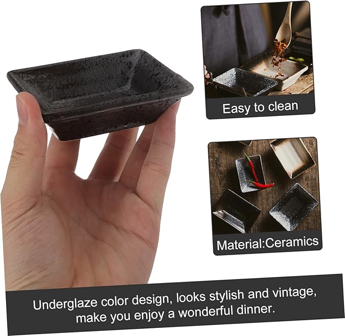 3pcs Japanese Style Ceramic Seasoning Dish Versatile Appetizer Plates for Dipping Sauce Condiments and Snacks Lightweight and Easy to Clean