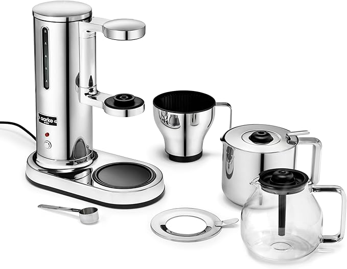 aarke Premium Coffee Maker and Thermal Jug Bundle - Luxury SCA-Certified Brewer with Blooming Mode and Vacuum Insulated, Designed and Engineered in Sweden, Stainless Steel