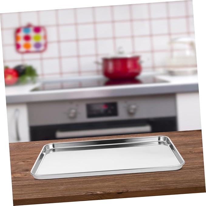 Stainless Steel Food Serving Plate Rectangular Korean Bbq Snack Tray Dish for Parties Restaurants Home Use