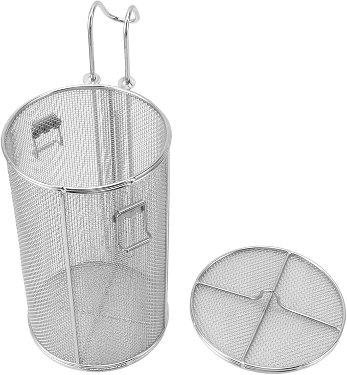 Seasoning Strainer, Stainless Steel Tea Infuser Spice Filter Soup Seasonings Seperation Basket Cooking Spice Filter with Hanging Hook Extra Large Tea Ball Strainer, 5.1 x 10.2 x 8.3in