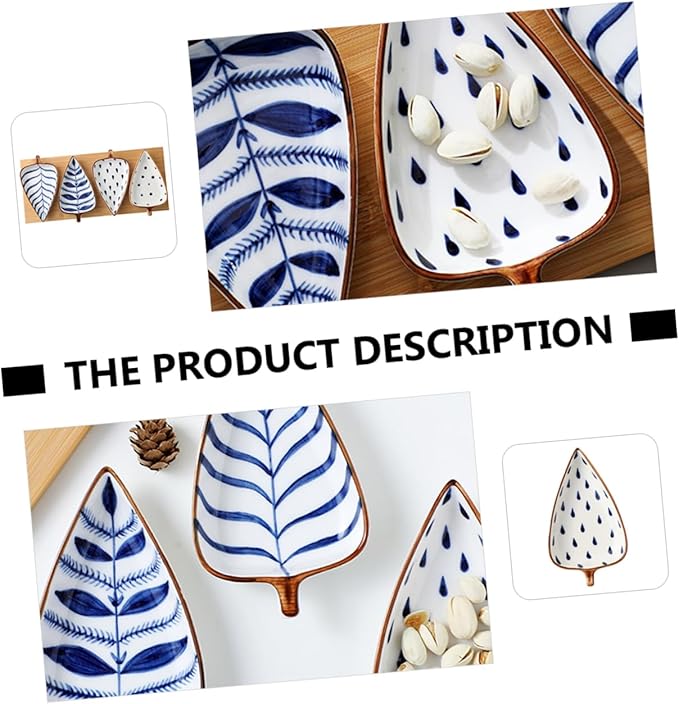 Creative Japanese Hand-Painted Ceramic Snack Dish Set 4-Inch Sauce and Seasoning Plates for Appetizers Desserts and Dipping for Home Dining and Parties