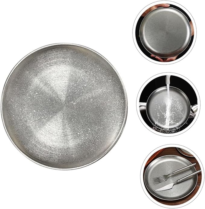 Stainless Steel Tea Party Dishes Pizza Pan Food Preservation Bar Serving Steak Cookie Tray Hamburger Banquet