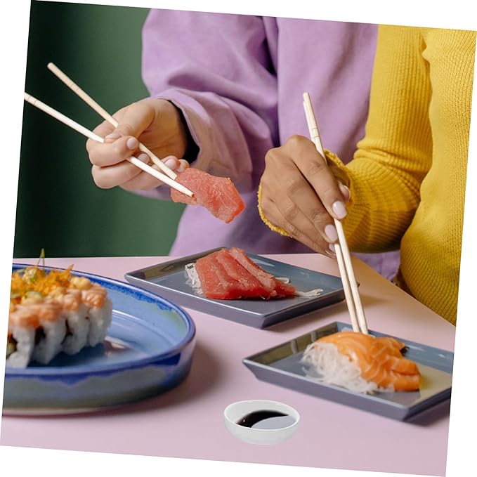 HEALLILY 6pcs Ceramic Dipping Plates Appetizer Sauce Dishes for Parties Picnics and Home Use Compact and Easy to Clean Condiment Bowls for Sauce and Vinegar