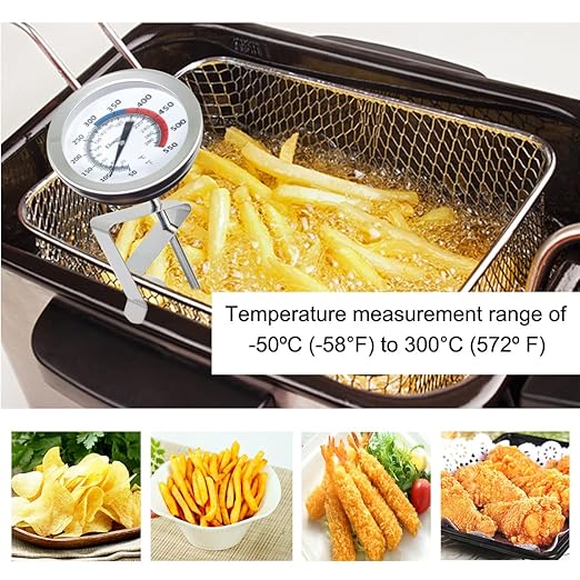Deep Fry Turkey Candy Thermometer(2 Pack) with 12" Probe & Pot Clip,Oil Thermometer for Fring, Classical Gauge for Cooking of Tall pots,Beef,Lamb,Meat Cooking