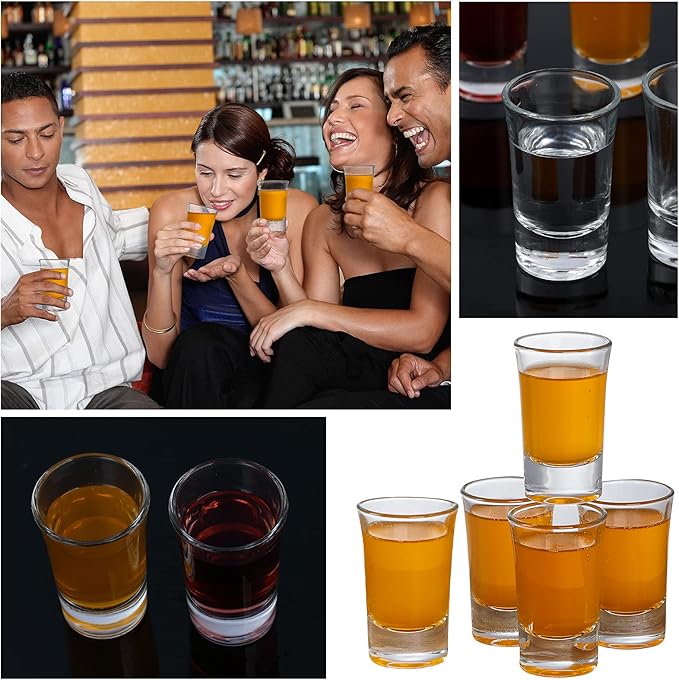 Crazystorey 40 Pack Heavy Base Shot Glasses, 1.4oz Whiskey Shot Glass Set Small Glass Cups for Liqueur Spirits Bar Party Favor Housewarming Gift