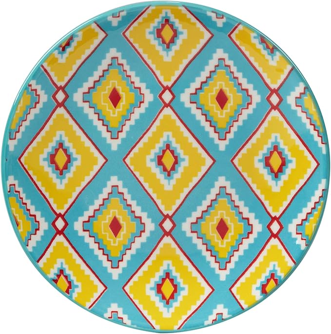 Certified International Damask Floral 6" Canape/Luncheon Plates, Assorted Designs, MULTI COLOR, Large, Set of 6