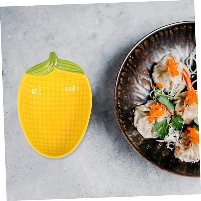 Ceramic Corn Dipping Dish for Sauces and Seasonings Creative Appetizer Plate for Family Gatherings Parties and Restaurants Unique Food Serving Plate