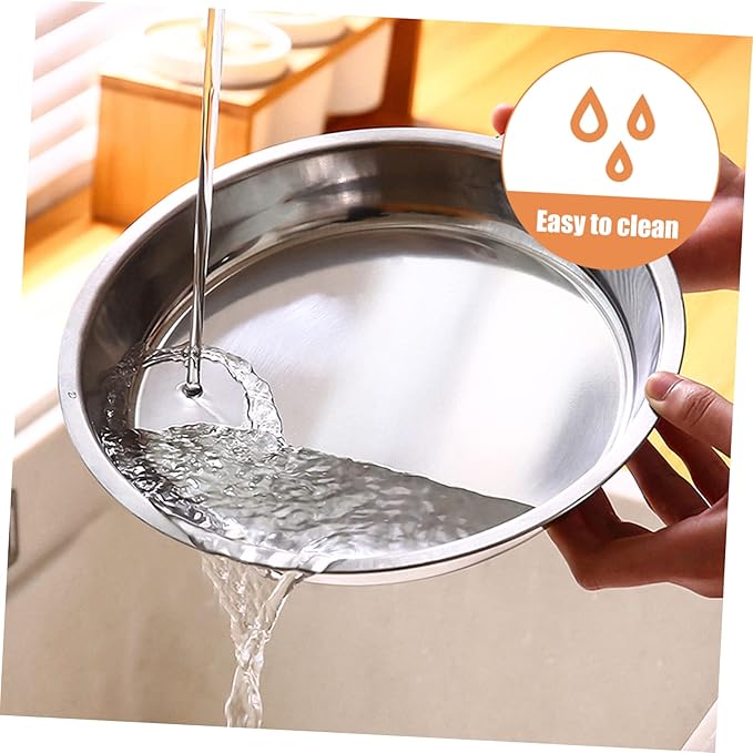 4pcs Stainless Steel Liangpi Plate Silver Slim Plate for Snacks Multi-function Serving Tray
