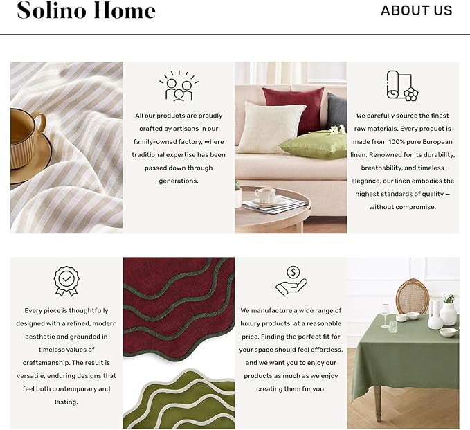 Solino Home Linen Black Table Runner 120 Inches Long - 100% Pure Linen Dining Table Runner 14 x 120 Inch for Winter, Holiday, Christmas, New Year - Fete