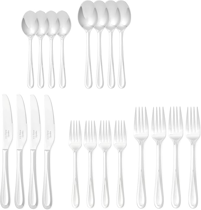 Spode Kit Kemp 20-Piece Cutlery Set | 18/10 Stainless Steel | Dishwasher Safe | Versatile Serving Flatware | Ideal for Appetizers, Desserts, Snacks | Perfect for Home & Gatherings