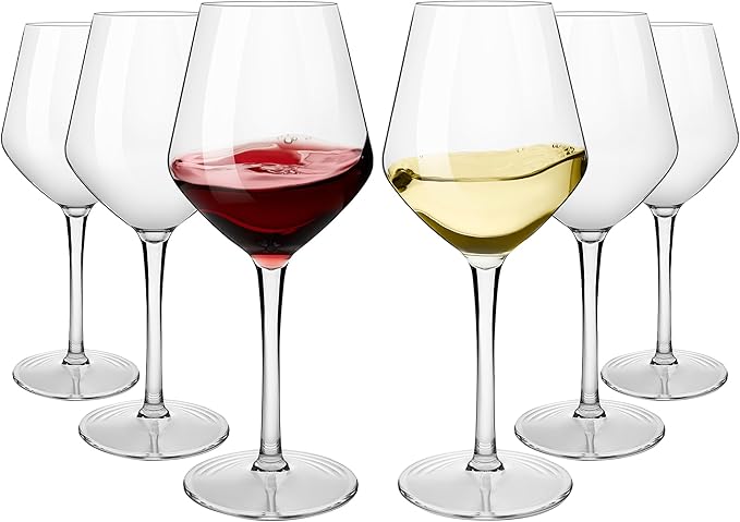 HAHASHOW Unbreakable Wine Glass, Tritan Plastic Red/White Wine Glasses, 15 oz wine Glasses, Dishwasher available Glassware, Set of 6, for Picnic, Pollside, Wedding, Party Gift