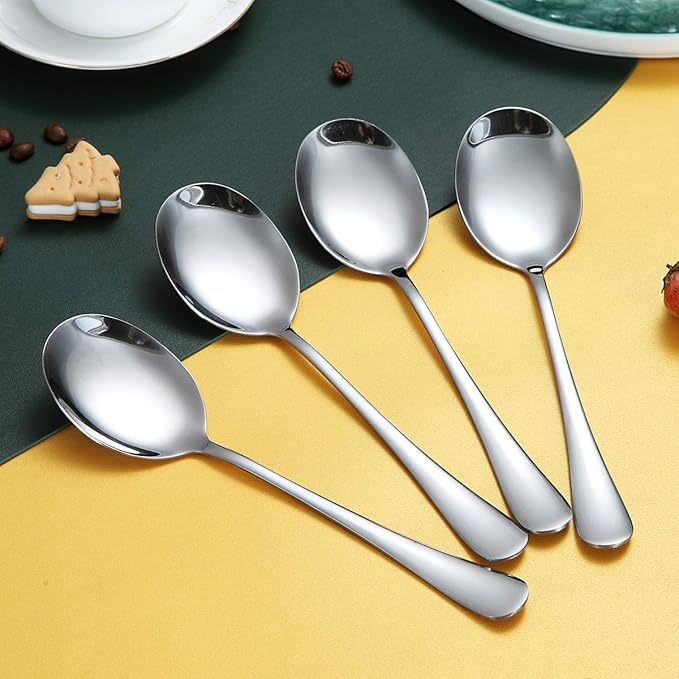 Serving Spoons 4 Pieces, Kyraton Serving Spoons, Include Solid Serving Spoon Stainless Steel Serving Utensils, Serving Set Packing of 4