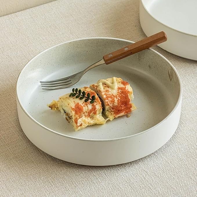 Kitchen Plates Simple Ceramic Tableware Salad Bowl Home Deep Plate Soup Plate Hotel Dessert Plate Restaurant Dish Plate Restaurant Plates
