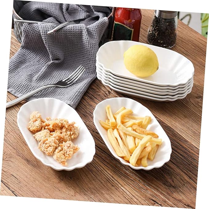 SECFOU 2pcs Creative Ceramic Appetizer Plates for Snacks Dips and Desserts for Parties Home Use and Gatherings Snack Bowls Unique Design