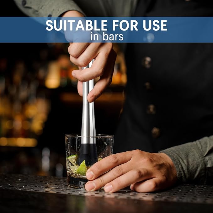 20 Pcs Muddler for Cocktails - Stainless Steel Bar Muddler Tool, Muller for Drinks Ice Crusher, Bartender Tools Set Home Bartender Bars Accessories