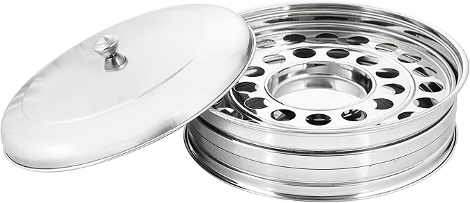 VJR Communion Tray Set with Bread Plate & Cover – Polished Stainless Steel Drink Serving Set – Church Communion Plates and Tray Set